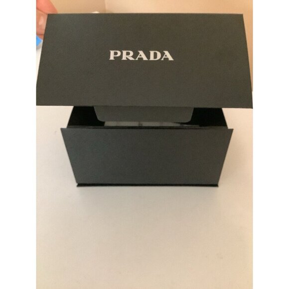 Prada Box Only Black With Embossed PRADA Logo In silver, 7”Lx4”Hx41/2 W New - Picture 8 of 9